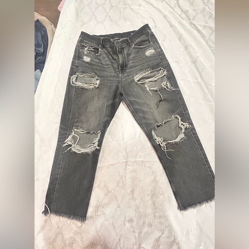 American Eagle Outfitters Men's Distressed Black Jeans